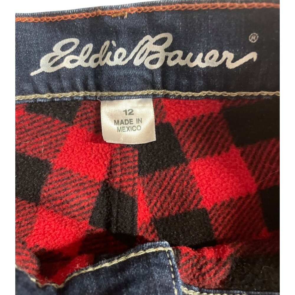 Eddie Bauer Women’s Flannel Lined Slightly Curvy Jeans Straight - Size 12 - Picture 6 of 11